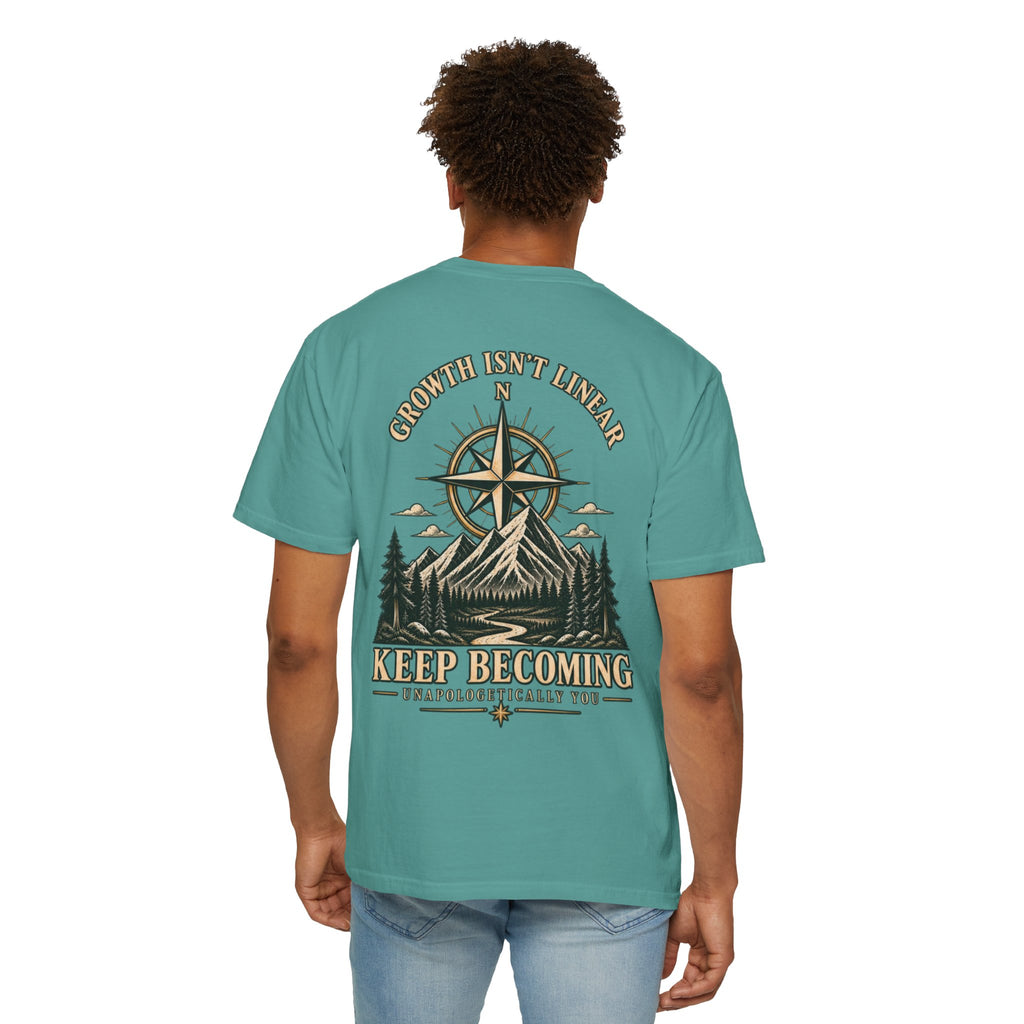 Keep Becoming Unisex Graphic Tee | Vintage Mountain Compass Shirt | Becoming Co.