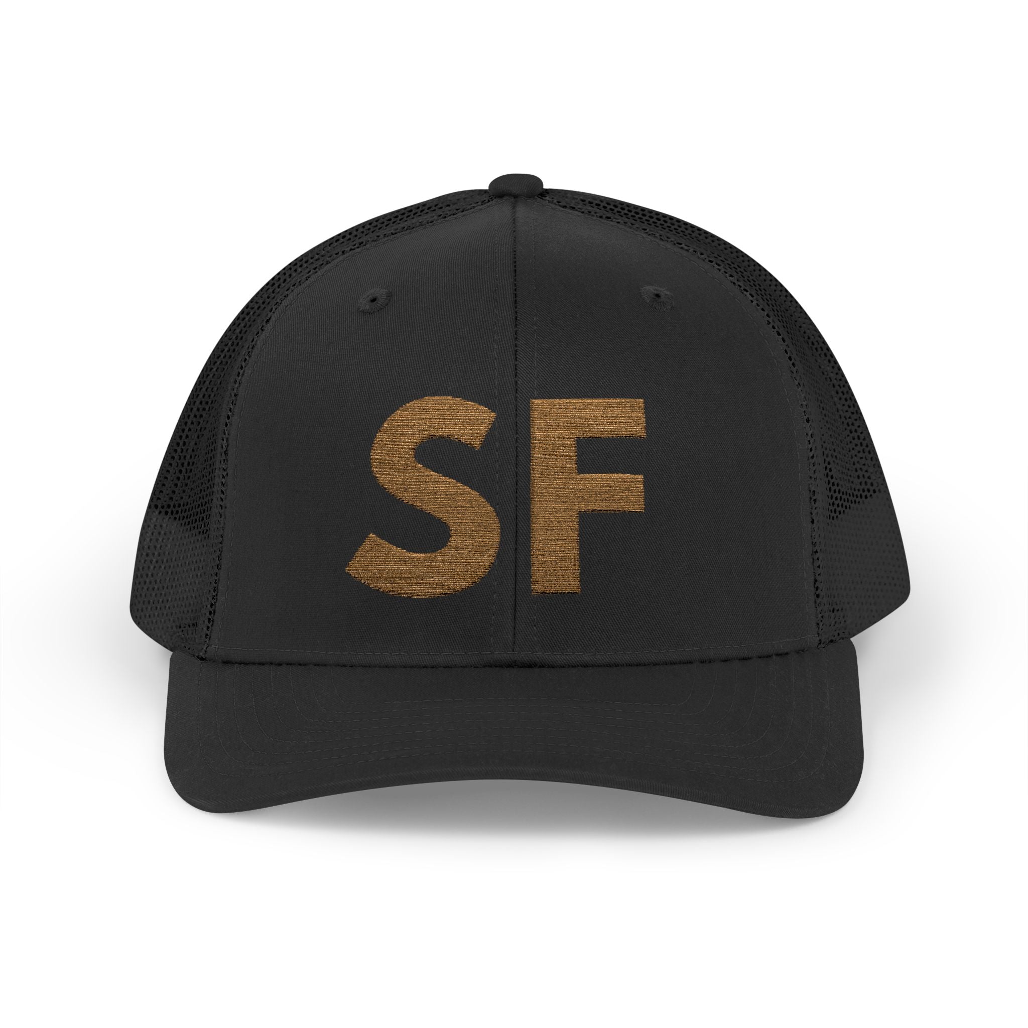 Gold Glitter 'SF' Snapback Trucker — Stay Focused Collection
