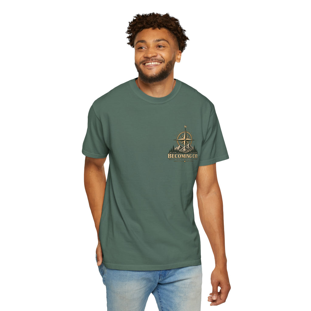 Keep Becoming Unisex Graphic Tee | Vintage Mountain Compass Shirt | Becoming Co.