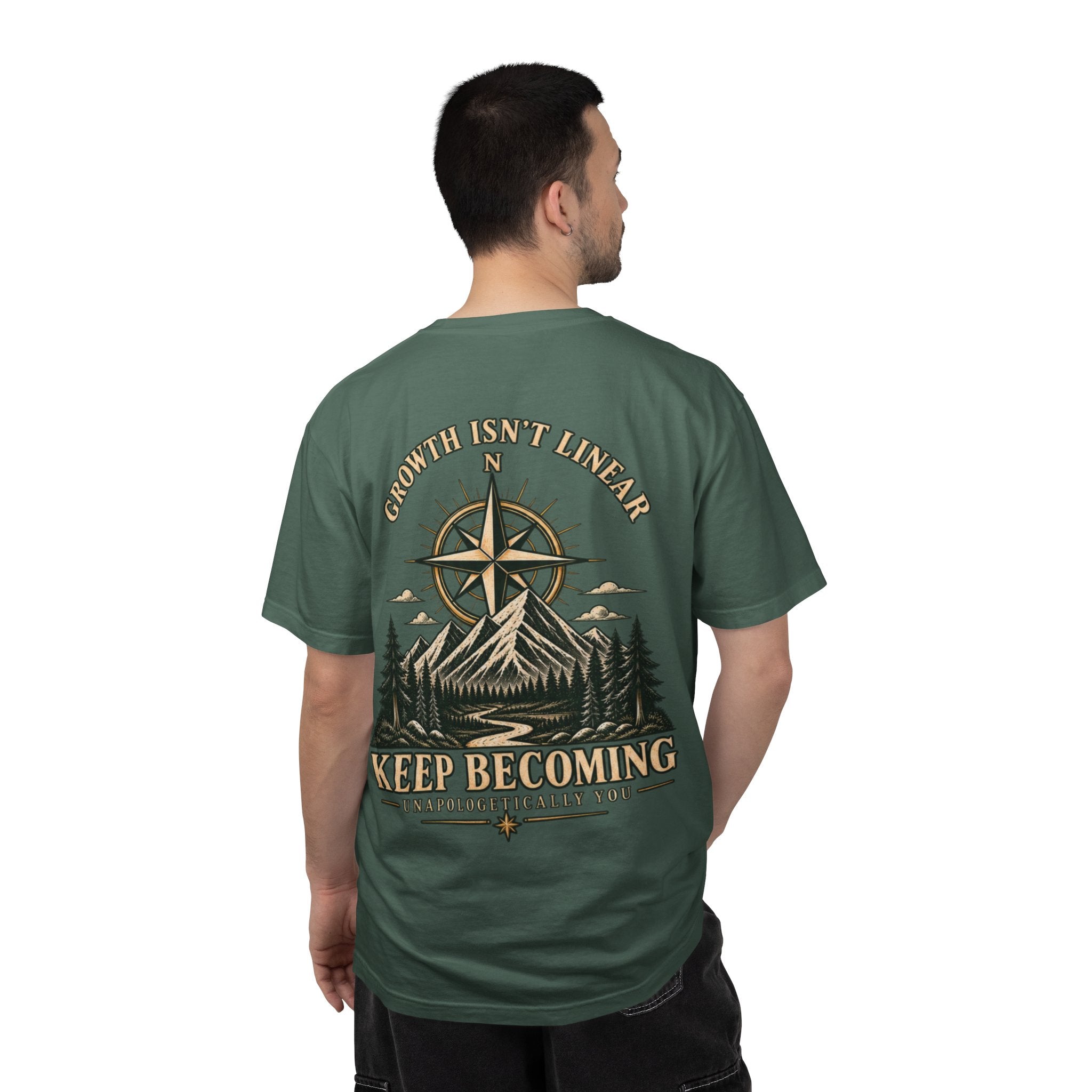 Keep Becoming Unisex Graphic Tee | Vintage Mountain Compass Shirt | Becoming Co.