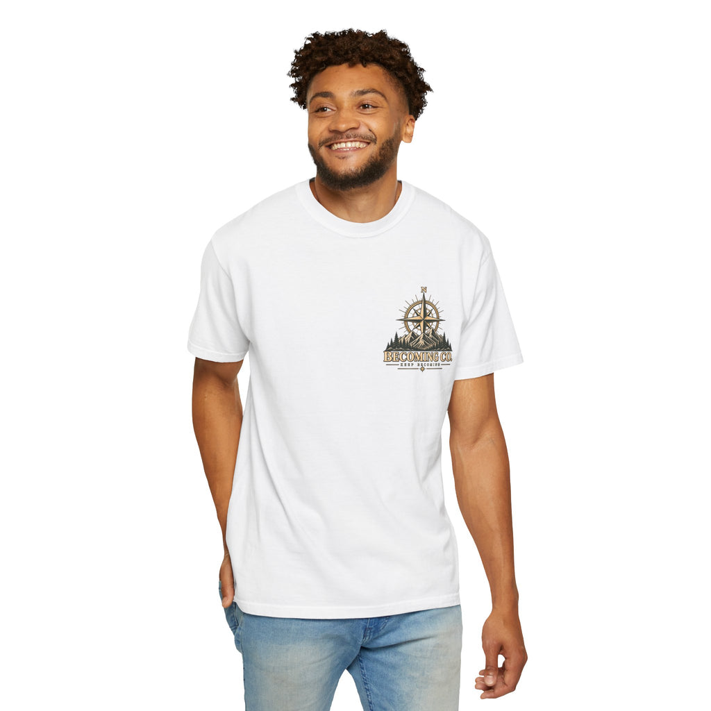Keep Becoming Unisex Graphic Tee | Vintage Mountain Compass Shirt | Becoming Co.