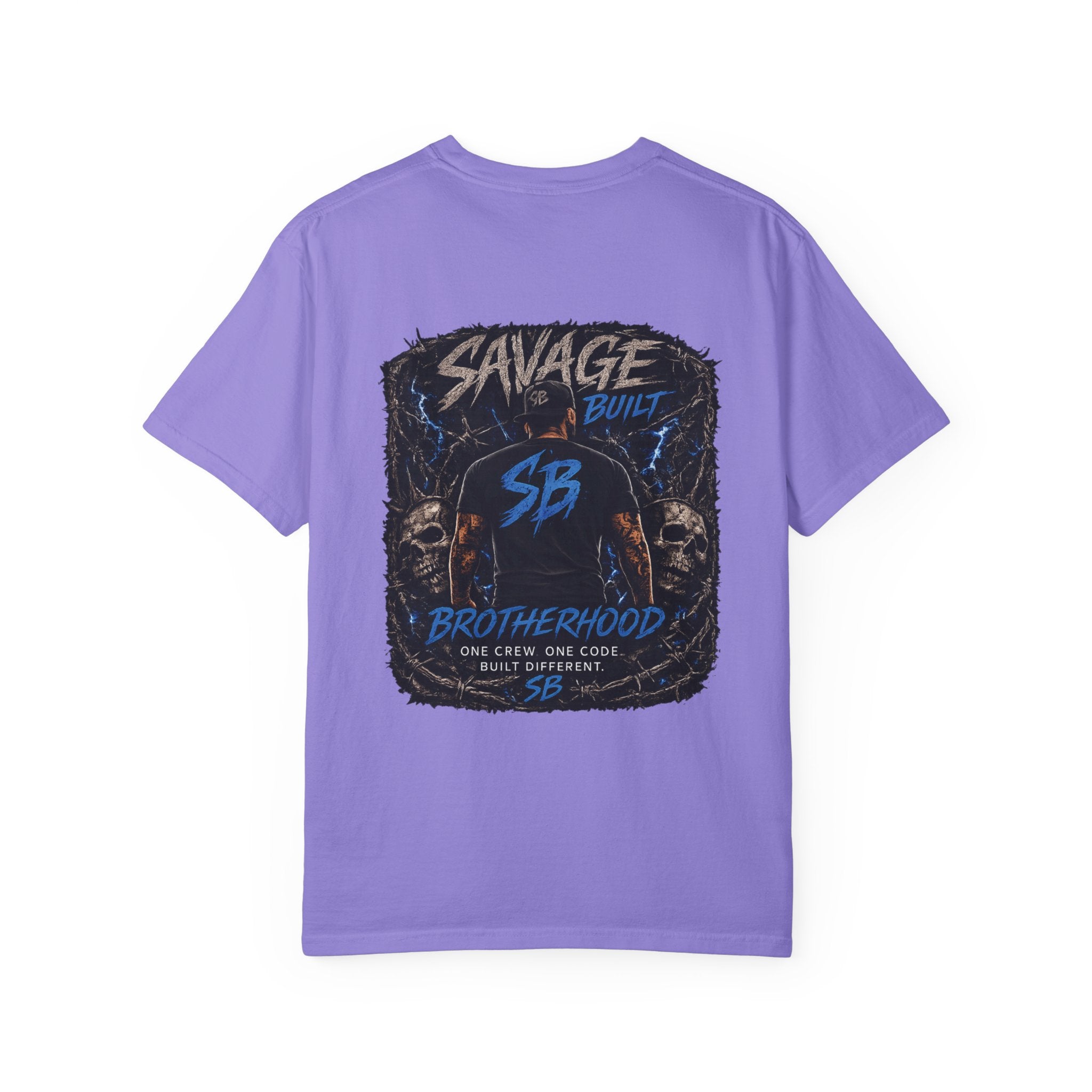 Savage Built Brotherhood T-Shirt | Men’s Graphic Tee | Streetwear Back Print Shirt | SB Logo Tee | Built Different Apparel