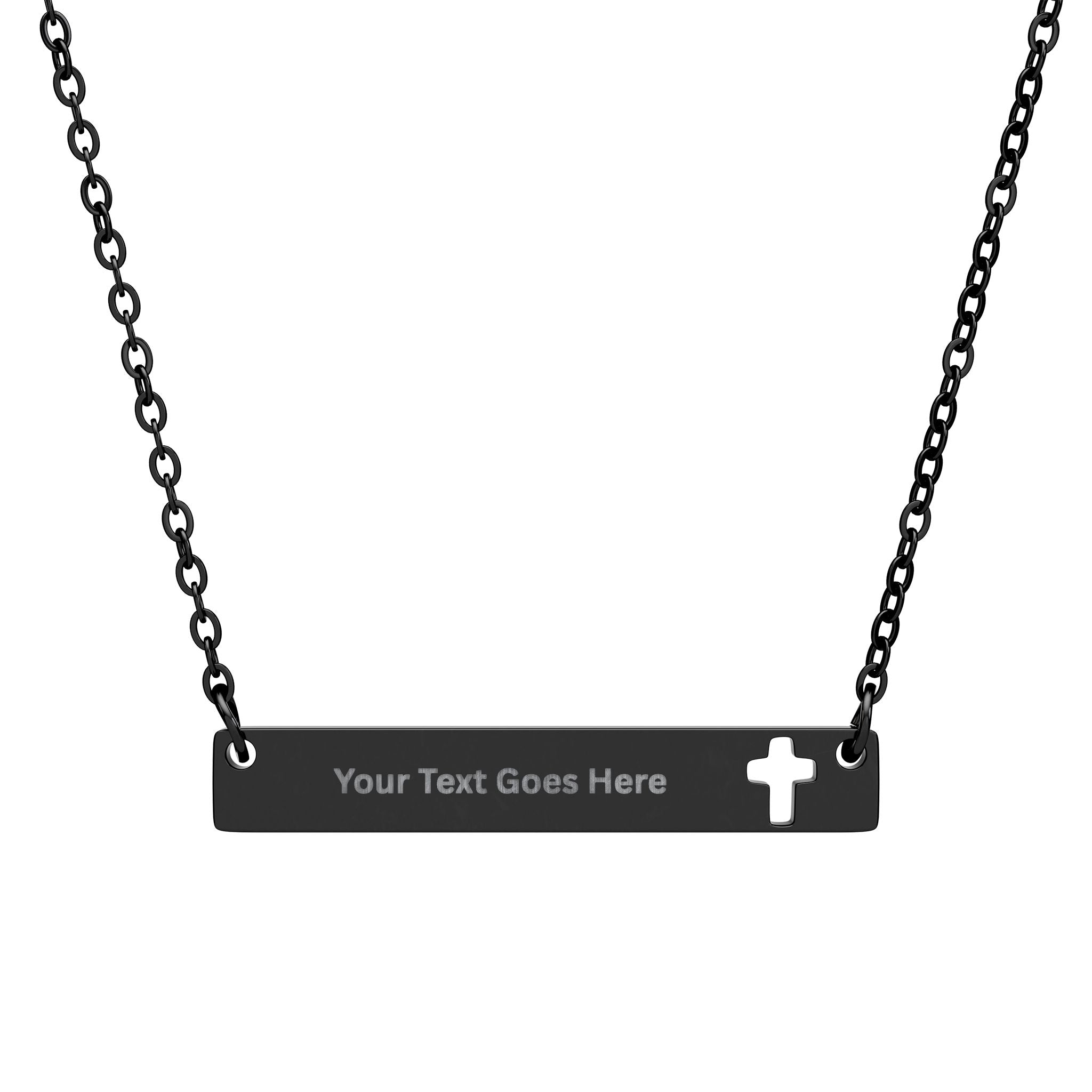 Personalized Cross Bar Necklace — Made Just for You