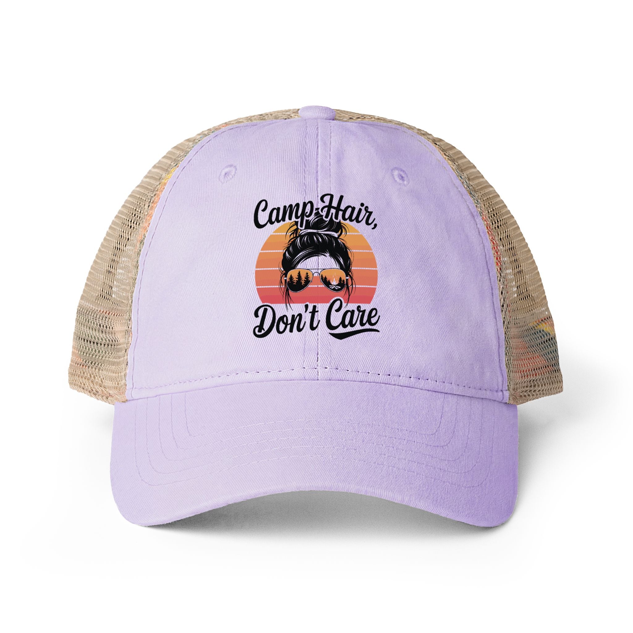 Vintage Washed Ponytail Hat – Women’s Mesh Back Cap | Leopard Print Brim | Casual Summer Baseball Hat