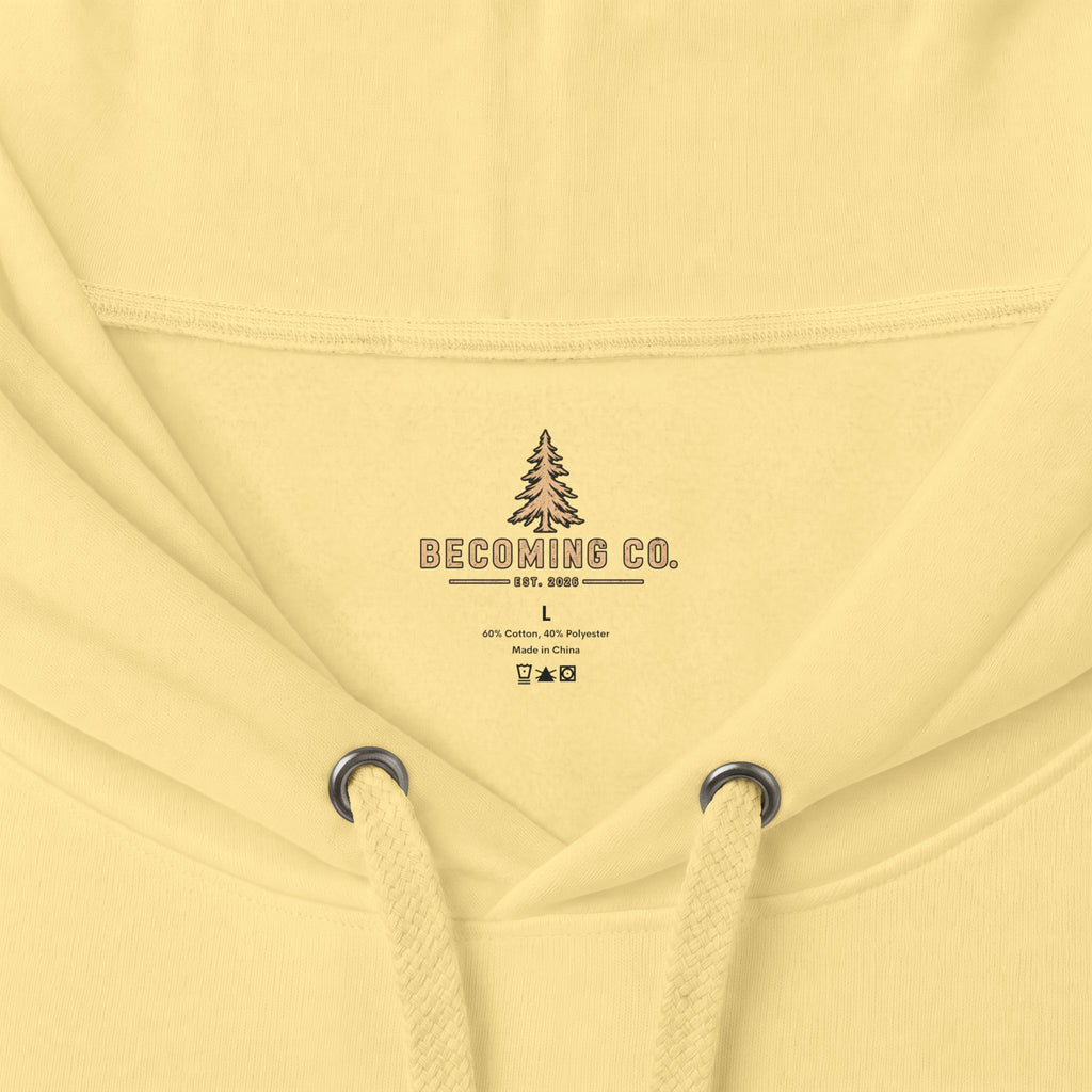 Becoming Co. Keep Becoming Mountain Compass Hoodie | Rugged Outdoor Unisex Hoodie