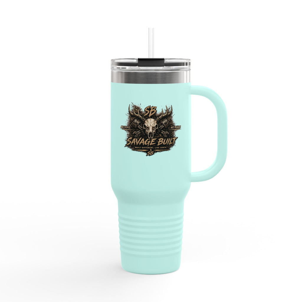 Savage Built 40oz Tumbler – Skull Logo Travel Mug | Insulated Stainless Steel Cup | Rugged Coffee Mug for Work, Outdoors & Daily Grind
