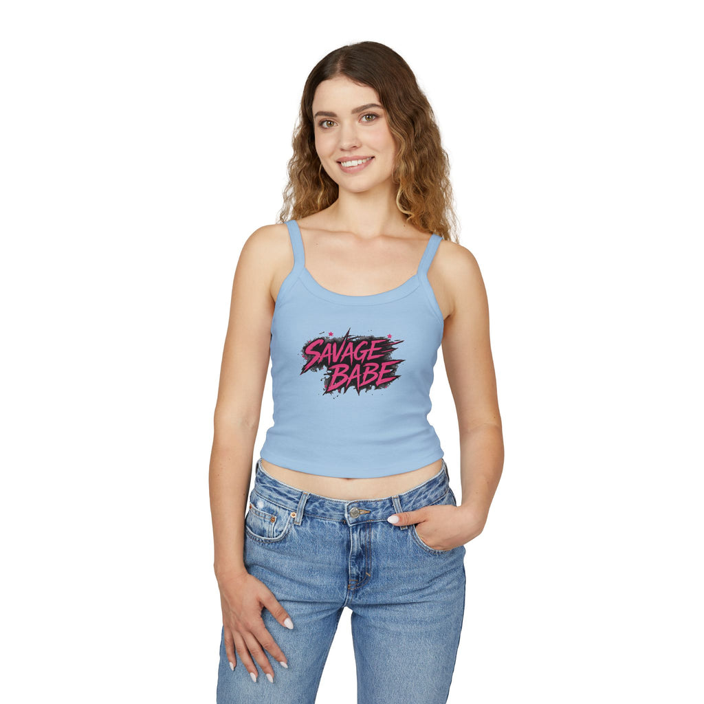 Savage Babe Tank Top | Edgy Graphic Shirt | Black Aesthetic Crop Tank | Streetwear Outfit | Bold Statement Top