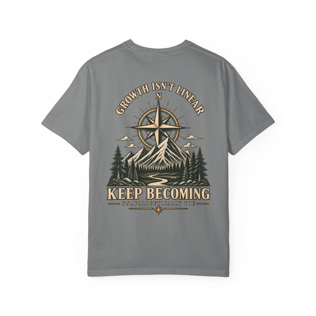 Keep Becoming Unisex Graphic Tee | Vintage Mountain Compass Shirt | Becoming Co.
