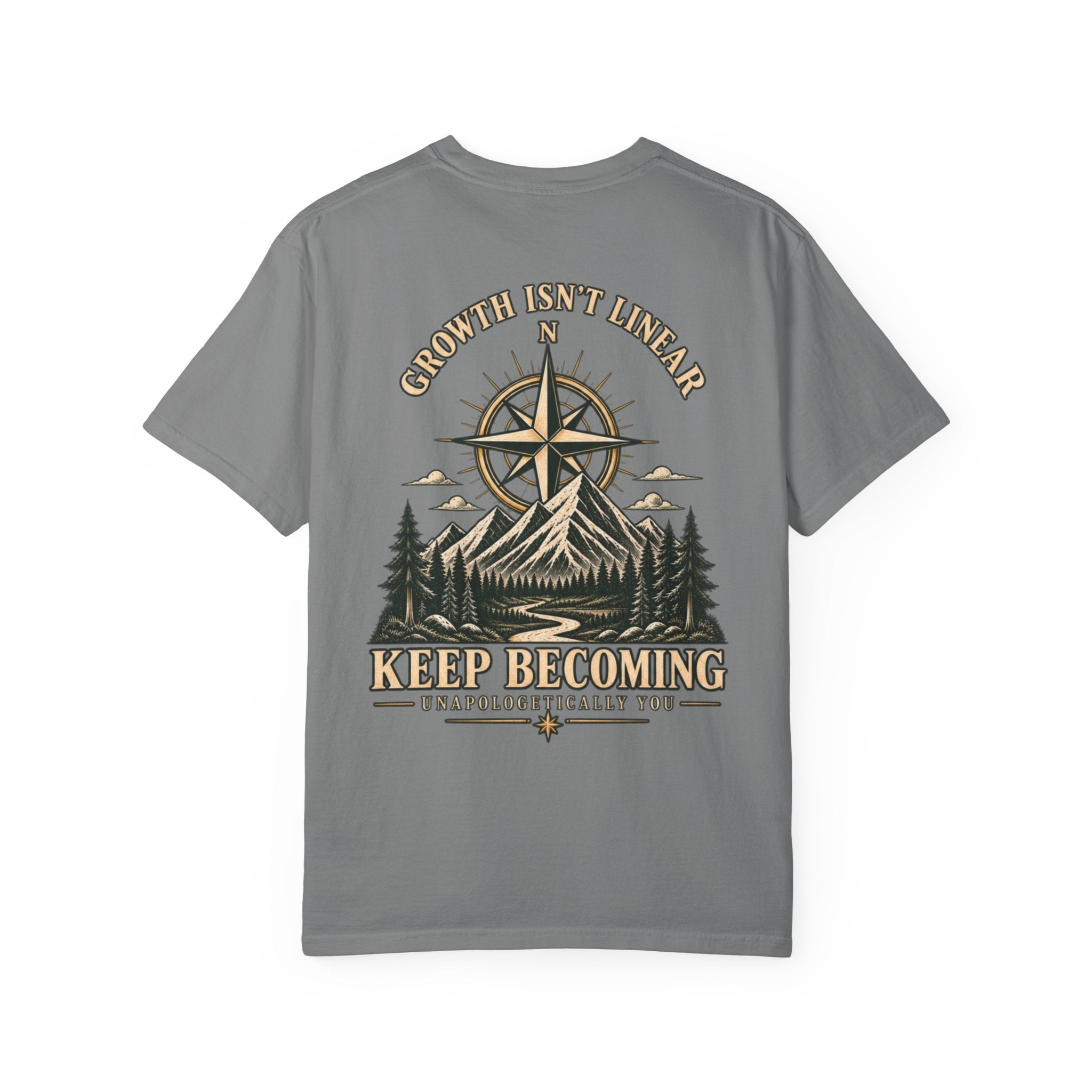 Keep Becoming Unisex Graphic Tee | Vintage Mountain Compass Shirt | Becoming Co.