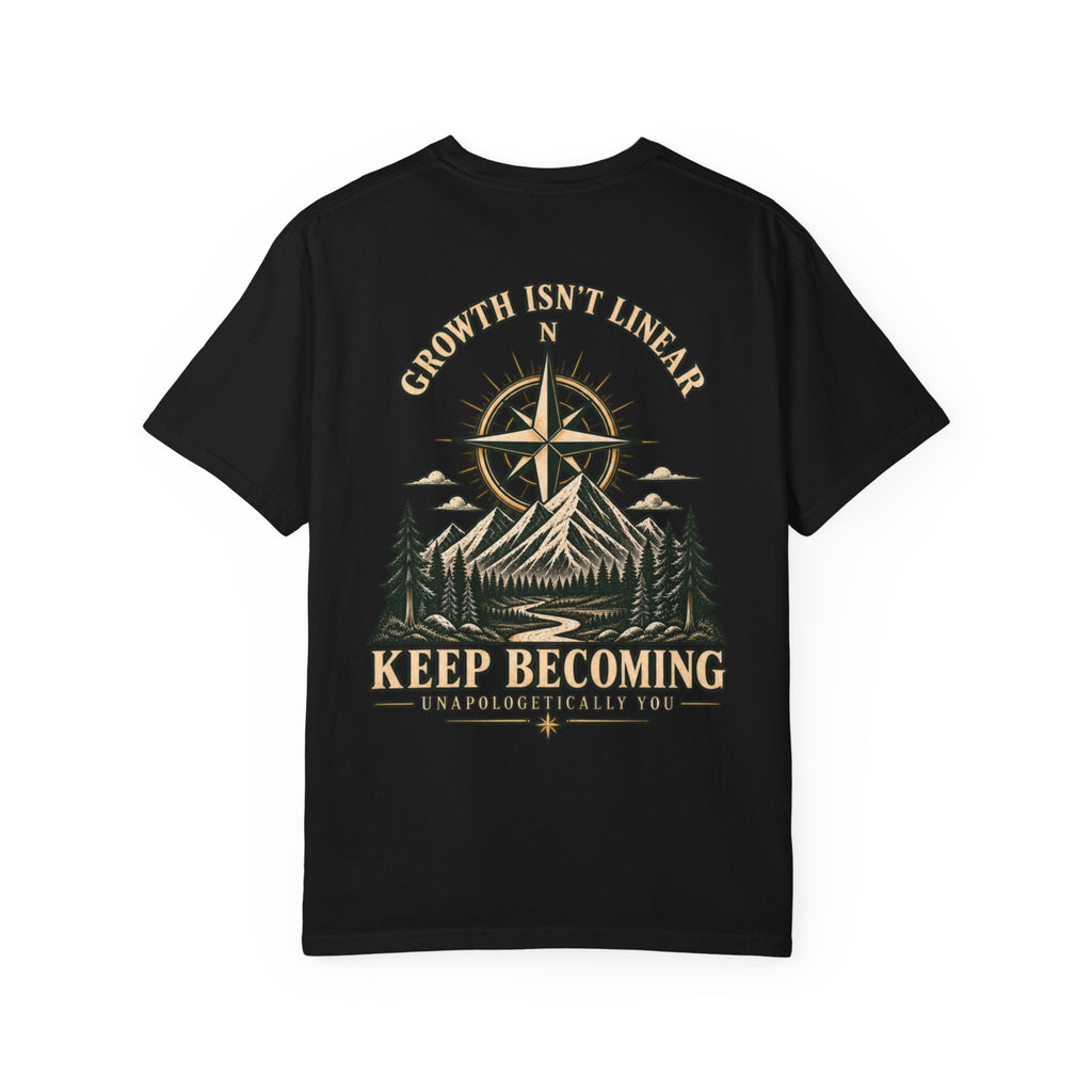 Keep Becoming Unisex Graphic Tee | Vintage Mountain Compass Shirt | Becoming Co.