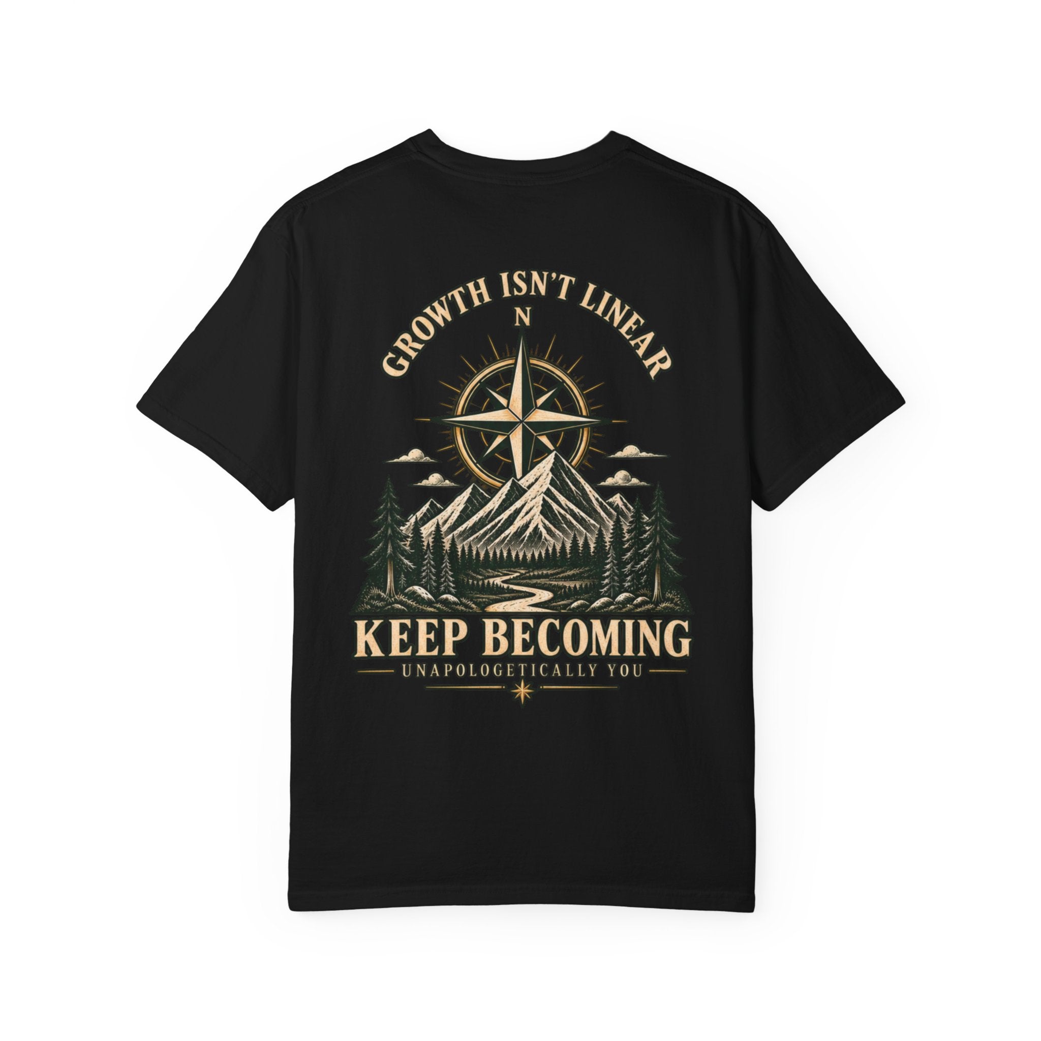 Keep Becoming Unisex Graphic Tee | Vintage Mountain Compass Shirt | Becoming Co.