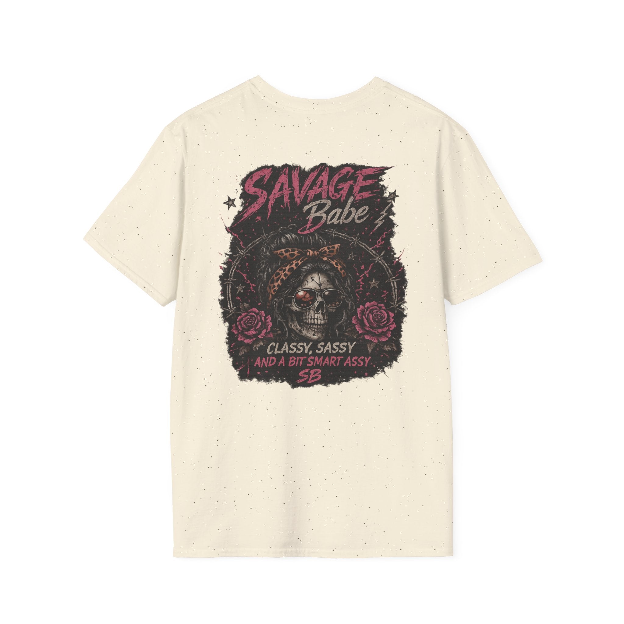Savage Babe Skull Graphic T-Shirt | Edgy Streetwear Tee | Grunge Aesthetic Shirt | Bold Back Print | Classy Sassy Shirt