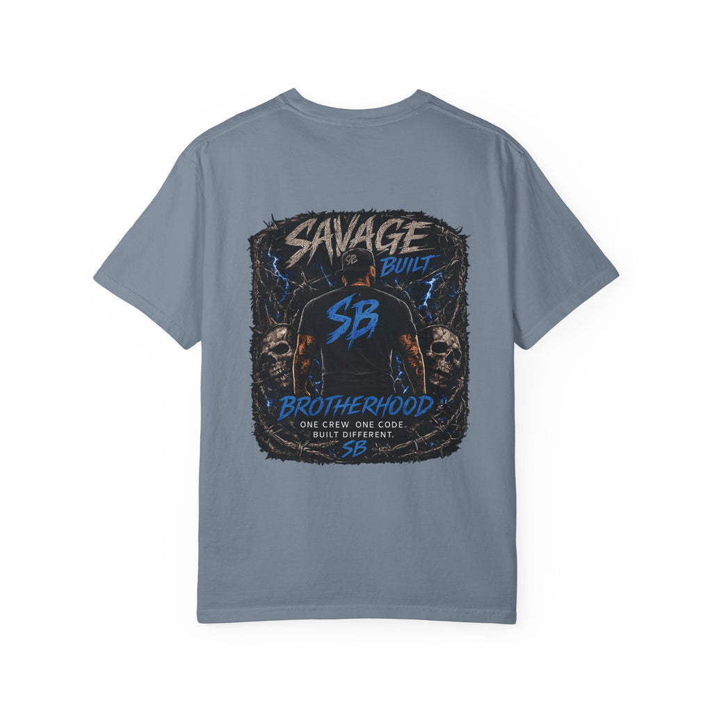 Savage Built Brotherhood T-Shirt | Men’s Graphic Tee | Streetwear Back Print Shirt | SB Logo Tee | Built Different Apparel