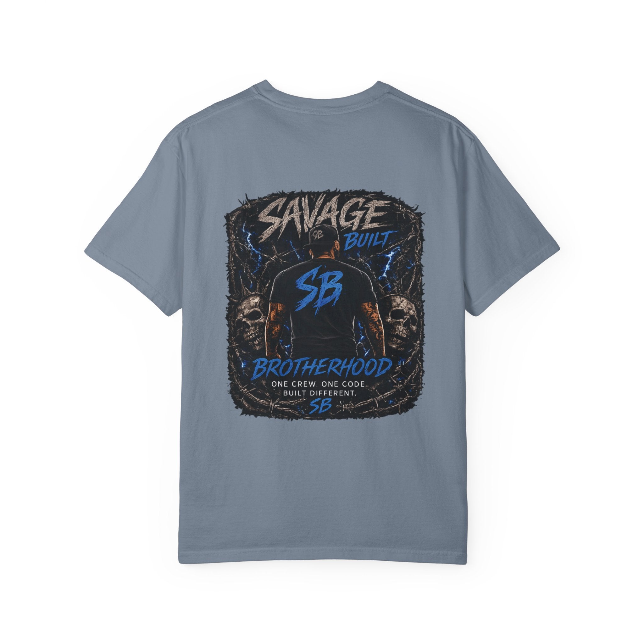 Savage Built Brotherhood T-Shirt | Men’s Graphic Tee | Streetwear Back Print Shirt | SB Logo Tee | Built Different Apparel
