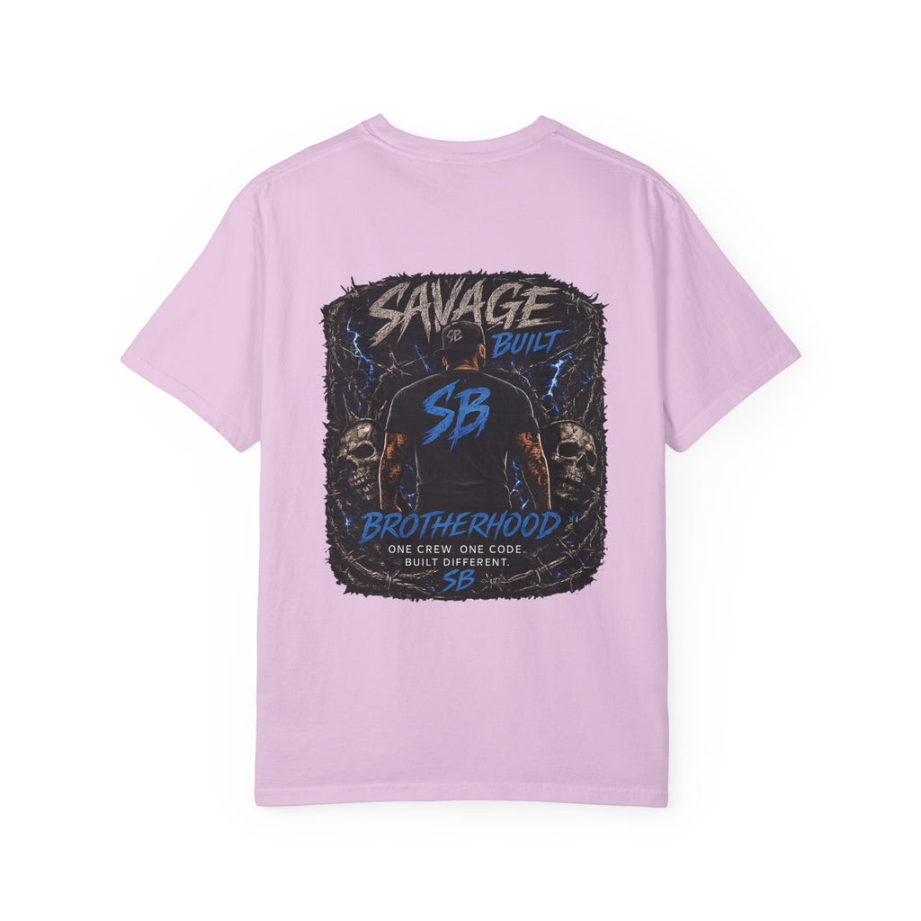 Savage Built Brotherhood T-Shirt | Men’s Graphic Tee | Streetwear Back Print Shirt | SB Logo Tee | Built Different Apparel