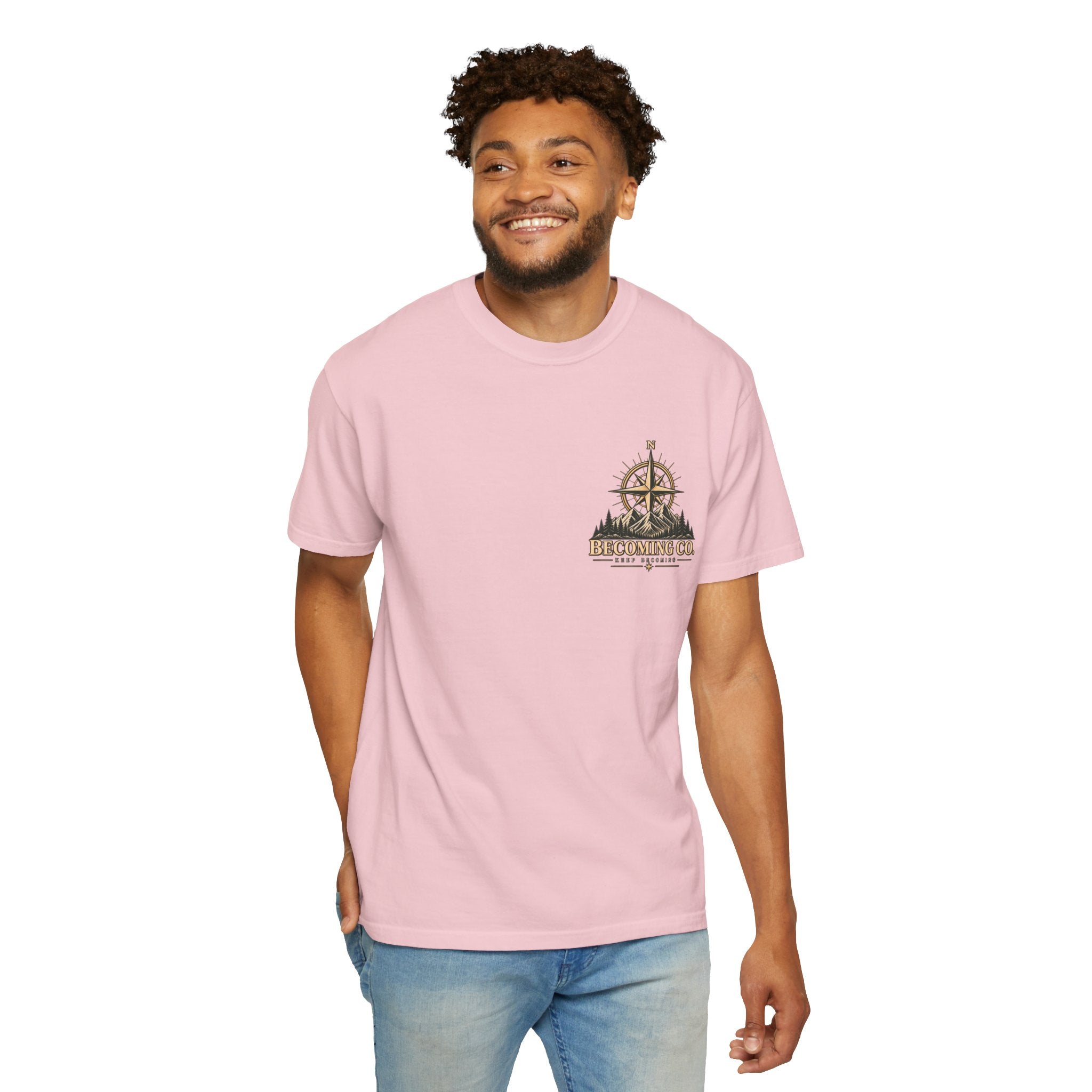 Keep Becoming Unisex Graphic Tee | Vintage Mountain Compass Shirt | Becoming Co.
