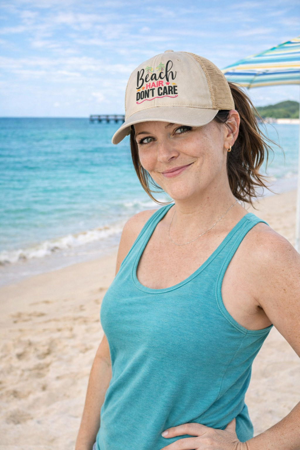 Beach Hair Don’t Care Ponytail Hat